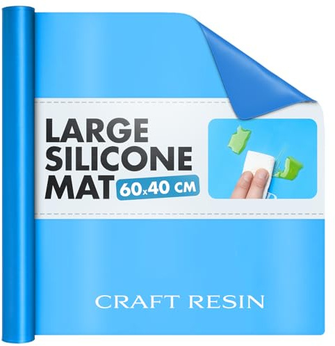 CRAFT RESIN Large Silicone Mat for Epoxy Resin – 60x40 cm Non-Stick, Heat-Resistant Mat for Epoxy, DIY Projects and Art – Reusable Silicone Sheet for Resin Casting and Painting