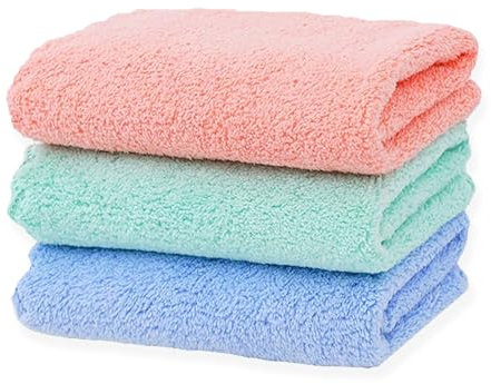 ZSRVAJ Lot de 3 gants de toilette en flanelle super doux et absorbants pour femme