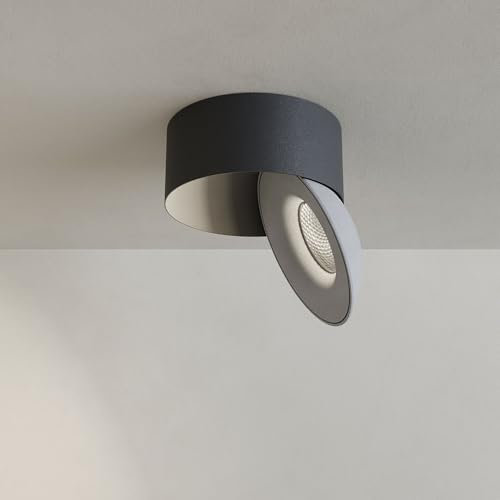 s.luce Santa Neo LED-Deckenstrahler schwenkbar dimmbar Deckenlampe Deckenleuchte, Farbe:Schwarz/Weiß, Lichtfarbe:Neutralweiß (4000K)