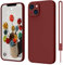 ElestBela iPhone 13 Hülle Silikon Case, Hanyhülle iPhone 13 Ultra Dünn Slim mit Microfiber, Kratzfeste Rundumschutz Silikon Case Schutzhülle Hülle für iPhone 13 Dunkel Rot