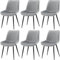 FRUOGO Esszimmerstühle 6er Set,Samt Polesterstuhl,Robuste Metallbeine,Modernes Streifendesign für Esszimmer,Wohnzimmer,Küche,Lounge,Grau