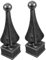 OSALADI 2pcs Wrought Iron Guardrail Accessories Outdoor Decorations Fall Outside Decor Gate Post Finials Deck Post Finials Finial Post Tops Garden Fence Finial Fence Decor Accessory Black