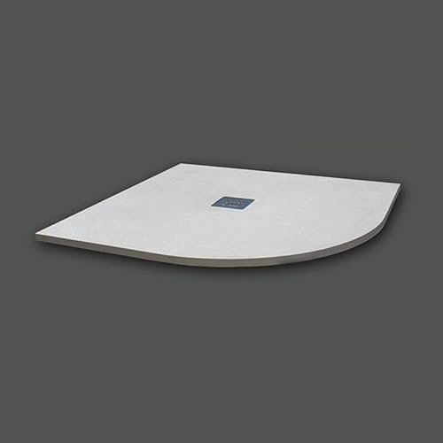 Piatto Doccia 80X80 cm Semicircolare Vulcano Line Slim Bianco In Resina Sintetica e Polvere Di Marmo Con Piletta In Omaggio