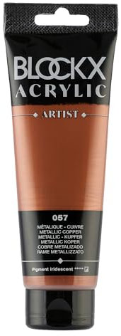 Blockx 60057BXC Acrylique Fine Semi-opaque et Satiné - Métallique - Cuivre Pigment iridescent - 120ml