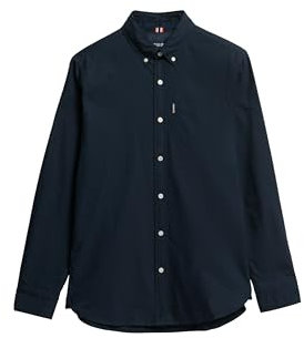 Superdry, Shirt Essentials Oxford Shirt, M4010991A, Eclipse Navy, L, Man, Adulto