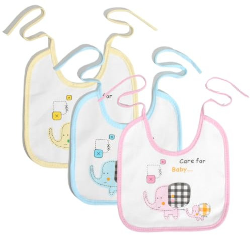 KWKPR 3 Piezas Baberos Bebé Impermeables Recien Nacido, Baberos Bebe Recien Nacido Algodón Bebé, Divertidos estampados surtidos con Animales