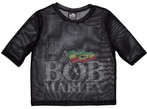 Bob Marley Logo Mesh Crop Top XXL Black