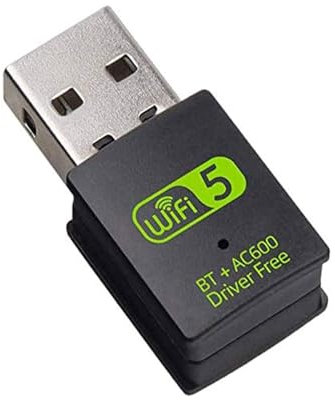 WiFi Bluetooth USB Adapter for PC,USB WiFi Dongle for PC 600Mbps Dual Band 5G Wireless Adapter,Mini Wireless Network Card Receiver for Laptop Desktop for Win10/8/8.1/7