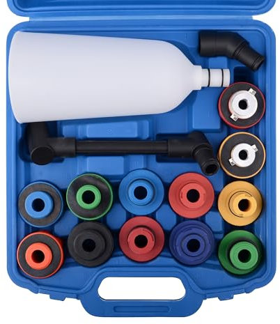 15pcs Engine Oil Funnel Filler & Adaptor Set, Complete Kit for Efficient Oil Filling, Includes Carrying Case