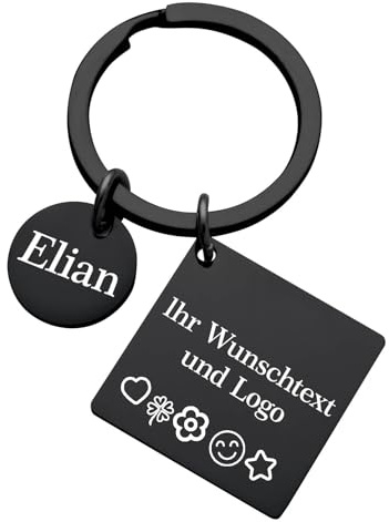 Gravurmaster Schlüsselanhänger Personalisiert,Personalisierter Schlüsselanhänger mit Gravur für Personalisierte Geschenke Freundin&Männer&Partner,Frauen&Freund&Papa&Mama,Edelstahl,Schwarz