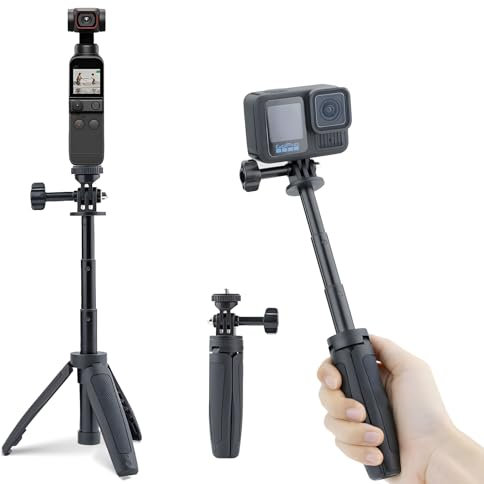 COWANIEE 10.4 Extendable Selfie-stick with Tripod Stand for Dji Osmo Pocket 3 Insta 360 X4, Mini Action Camera Tripod, for Gopro Hero 13/12/11/10/9/max Pocket 3/ation3/4