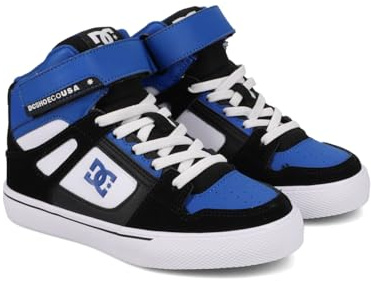 DC Shoes Pure High-Top EV - Leather High Shoes for Children, Black Blue White, 5 UK