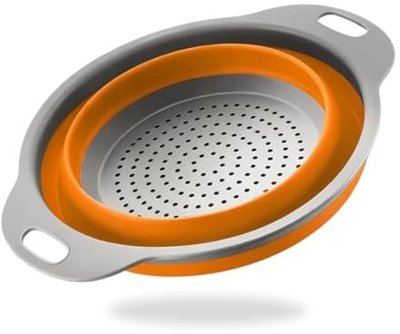 Passoire Pliable Silicone, passoire à pâtes pliable, Économisez de l'espace de Cuisine, Facile à Nettoyer, ustensiles de cuisine pour égoutter les pâtes, légumes, fruits, compacte et portable