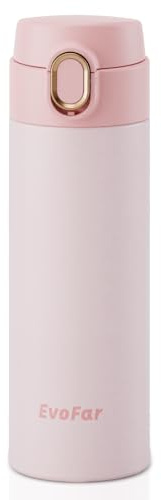 EVOFAR Trinkflasche Edelstahl 500 ml, auslaufsichere Thermosflasche, Wasserflasche Kohlensäure geeignet, Trinkflasche spülmaschinenfest für Sport, Fitness, Outdoor, BPA-frei, 12H Heiß & Kalt (Rosa)