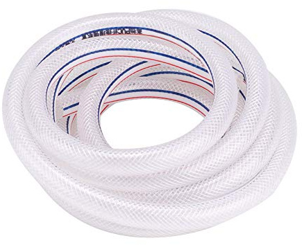 Tubo flessibile trasparente intrecciato flessibile rinforzato in PVC da 8/12 mm per irrigazione del giardino (8 m / 26,2 piedi)