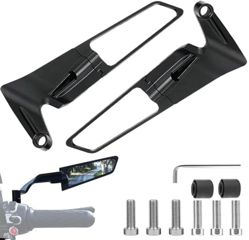 EOYLBFWH Motorrad Spiegel für Suzuki GSF1200 GSF1200S Bandit GSF 1200 1200S, Witterungsbeständig Aluminium Spiegel, Rechts und Linksseitig Rückspiegel Seitenspiegel Zubehör,L