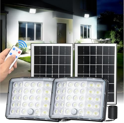 Lampe Solaire Exterieur de Mouvement 3600mAh avec Lentille Optique 2pcs
