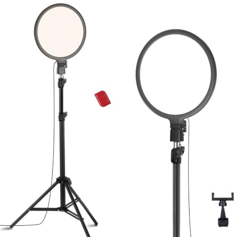 NEEWER BASICS R10L 10 Ring Light w/ 63 Tripod Stand/Phone Holder/Remote | Compatible with iPhone, 15W Bi Color Full Screen Edge Lit LED Lighting, CRI95+, for Video Recording Selfie Streaming Makeup