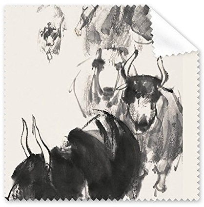 Frau whiplish Cattles Klassischen Chinese Ink-Wash Painting Gläser Tuch Reinigungstuch Geschenk Handy-Display von 5 x