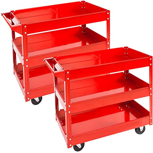 TecTake Werkstattwagen Werkzeugwagen Rollwagen - diverse Modelle - (2er Set 3 Etagen | Nr. 402422)