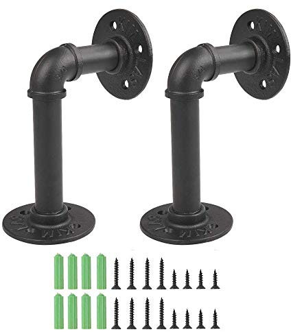 2 Industrie Eisen Rohr Regalwinkel Wand montiert Vintage Retro Hängeregal, zum Aufhängen Hardware Decor für Bücher Taschen Dekorationen Shop Regal und Foto Rahmen, Home Decor Hardware Heavy Duty