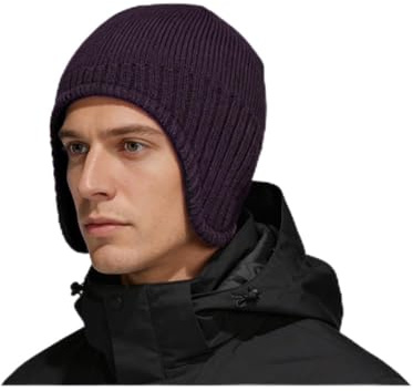 Magracy Unisex Herren Outdoor Winter Knit Earflap Mütze Warm Peruanische Beanie Mütze Gr. 58, dunkelgrau
