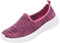 Scarpe Donna Sneakers Slip-On Tessitura Traspirante Antiscivolo Leggero All'Aperto Ginnastica Sportive Piatto Comfortable Mocassini Fucsia 39 EU