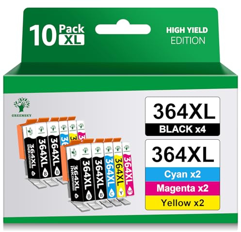 GREENSKY 364XL Kompatible für HP 364 Druckerpatronen für Photosmart 5520 5510 7520 5524 6520 6510 5515 7510 Deskjet 3520 3070A 3524 3522 Officejet 4622 4620 (4 Schwarz 2 Cyan 2 Gelb 2 Magenta)