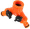 KADAX 2-Wege-Verteiler mit Absperrventilen und Hahnanschlussadapter, Verbindungsteil aus Kunststoff ABS, Y-Wasser Verteiler mit Wasserhahn Adapter (Orange)