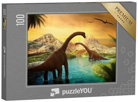 puzzleYOU: Puzzle 100 Teile „Die Welt der Dinosaurier“ – aus der Puzzle-Kollektion Dinosaurier, Tiere aus Fantasy & Urzeit