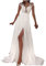 Onsoyours Robe de mariée Femme Élégant Dentelle Col V Dos Nu sans Manches Robes Longue de Nuptiale Soirée Princesse Demoiselle d'honneur Blanc 04 XL
