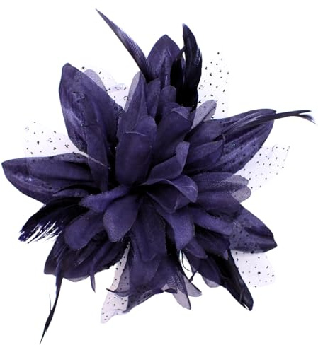 Topkids Accessories Fascinator Hair Fascinators Hair Fascinator Clip Wedding Hats Royal Ascot On Clear Comb Or Aliceband Suitable for Girls, Women, Ladies (Navy)