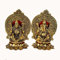 Wunder Pflege | Ganesha Lakshmi Statue in Elfenbein Antik-Optik – Ganesh-Idol für Auto, Heimdekoration, Mandir, Geschenk, Hindu-Gott Idol (Lotus Ganesh Lakshmi)