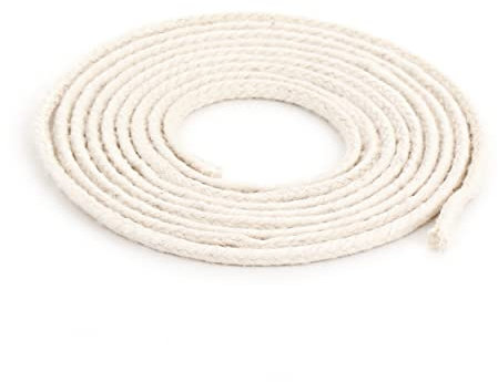 NKlaus 10 Meter Runddocht 100% Reine Baumwolle 1,0mm dünn für Öllampe, Petroleumlampe