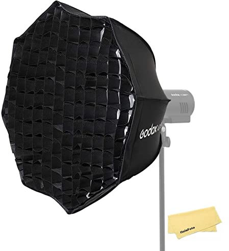 Godox AD-S85W 33.5 Pollici/85cm Portatile Ombrello Softbox con Godox Montatura,Compatibile con AD400Pro AD300Pro Flash Stroboscopico (Interno Bianco)