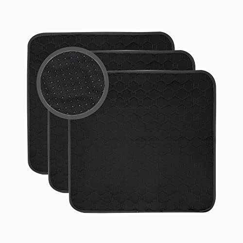 RIQINXIN wasserdichte Sitzauflage für Inkontinenz rutschfeste Saugfähige Sitzauflage Inkontinenzunterlage für Erwachsene Kinder Haustiere 3er Set 54x56cm Schwarz