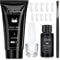 Lofuanna Poly Nagel Gel Set-60ML Blau Nagelverlängerungs Gel,All-in-one Set Nail Gel Kit für Nägel mit Slip Solution Nail Form Nail Brush Glass Cup, Nail Art Design für Anfänger