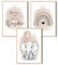 MeinBaby123® I Bilder Kinderzimmer | 3er Set DIN A4 Poster Set | Wandbilder | Kinderzimmer Poster | Deko Bilder Kinderzimmer Mädchen und Jungen | Wandposter Premium(Elefant & Luftballon beige)