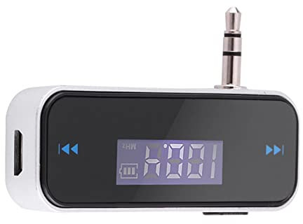FM Transmitter Audio Adapter Car Kit, Wireless in Car Radio Transmitter Eingebauter 3,5-mm-Aux-Anschluss für Smartphones MP3 MP4 Audioplayer, mit LCD-Hintergrundbeleuchtung