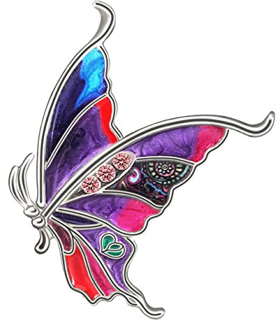 BAMAY Broches Papillon Floral en émail Alliage de Zinc Papillon Monarque Cadeaux pour Femme Fille Foulard Epingle à Revers Charms (Violette 198)