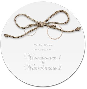 Acrylglas Ringkissen personalisiert zur Hochzeit Standesamt mit Lasergravur mit individuellen Namen und Datum klein und modern - Schriftzug Name