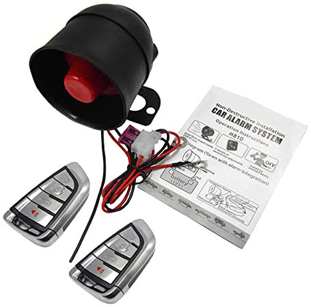 Baceyong Auto-Alarmanlage mit Fernbedienung 810-8131 Auto-Alarm-Vibrations-Auto-Diebstahlsicherungssystem Automatisches Alarmgerät Zubehör Sicherheitsschutz