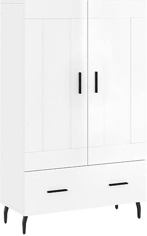 vidaXL Highboard, Sideboard mit viel Stauraum, Mehrzweckschrank Anrichte, Kommode Schrank für Wohnzimmer, Modern, Hochglanz Weiß Holzwerkstoff