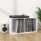 Tidyard Contenitore per Vinili,Mobile Porta Vinili Moderno,Libreria da Scrivania,Libreria da Tavolo Salvaspazio con 2 Cube,Organizer per la Vostra Camera da Letto Bianco Lucido 71x34x36 cm Legno