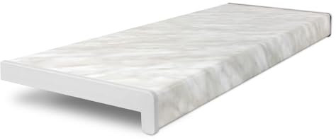 HausFux Fensterbank innen Kunststoff | PVC nach Maß inkl. Seitenabschlüsse (Carrara Marmor, T x L | 15 x 50 cm)