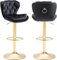 SUPPNEED Barhocker 2er Set, Samt Zähler Höhe verstellbare Barhocker, Swivel Dining Bar Stühle gepolstert Moderne Barhocker für Kücheninsel, Café, Bar, Bar-Theke, Esszimmer(Schwarz)