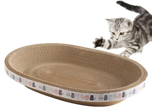 Eaglehg Rund Katzenkratzbrett - Ovales Kratzbrett Schüssel Nest, 2 In 1 Kratzpappe Für Katzen, Corrugated Lounge Bett