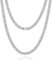 KRKC&CO 7mm Kette Männer, Panzerkette Herren Edelstahl, Silbrig Cuban Link Chains Silberkette Halskette, Geburtstag Weihnachten Geschenke für Männer Jungs, [Länge 61cm]