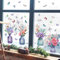 WandSticker4U®- Fensterbilder Sommer BLUMEN IN GLASVASEN lila/blau I Fensteraufkleber Fenstersticker Blumen selbstklebend Schmetterlingen Wohnzimmer Schlafzimmer Küche Bad Fensterdekoration