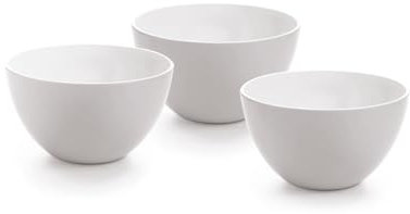 Qdesign - Lot de 3 Coupelles de 12,5 cm en Mélamine - Bols Matériau Neutre et Sain - Récipients de Cuisine Empilables - Idéal pour Accompagnements - Blanc
